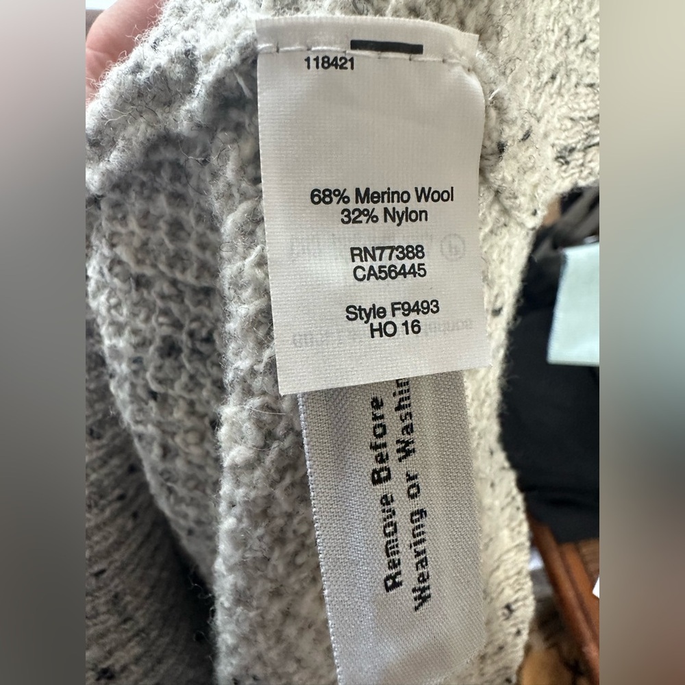 Madewell Sweater Dress Gray Wool Blend Button Back Knit Long Sleeve Women’s M - Picture 5 of 7